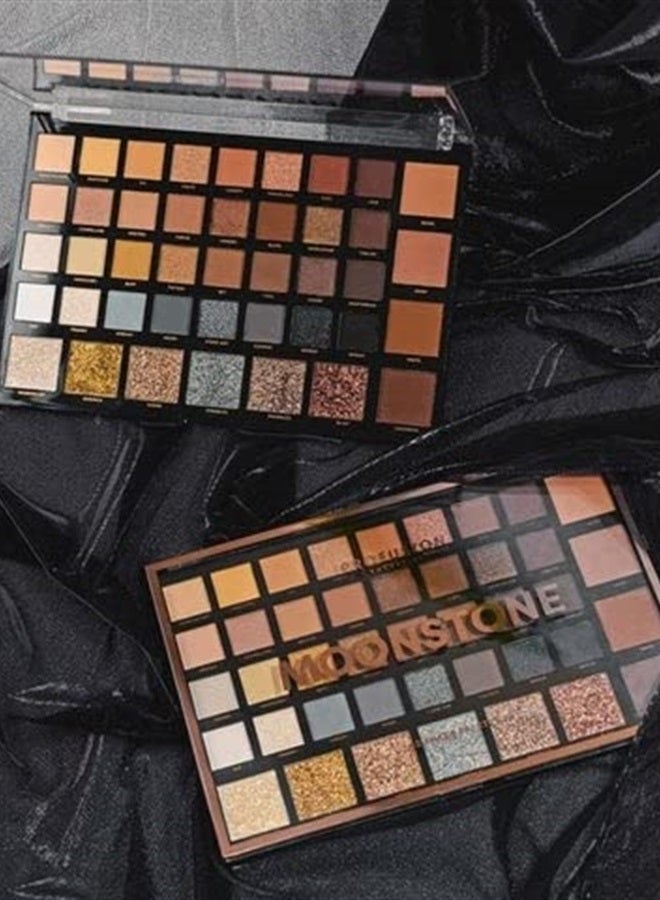 Profusion Cosmetics لوحة ظلال العيون مكونة من 42 لون من حجر القمر غير لامع ساتان لامع معدني نود دخاني مستحضرات تجميل مسحوق عالي الصبغة يدوم طويلاً وقابل للمزج - Image 2