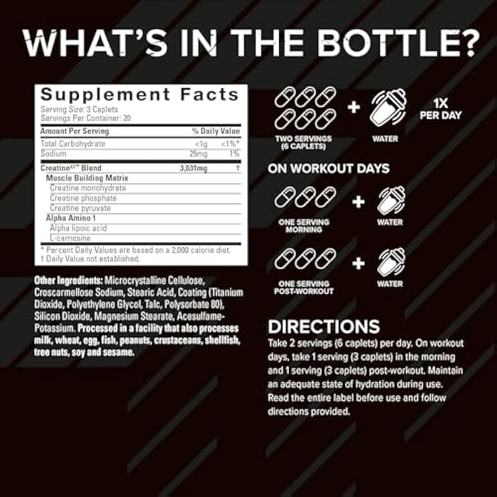 Six Star Creatine Pills, X3 (60 Caplets) - Creatine for Women & Men - Creatine Capsules Support Muscle Strength - Pre & Post Workout Creatine Supplement for Muscle Recovery & Building - 20 Servings - Image 4