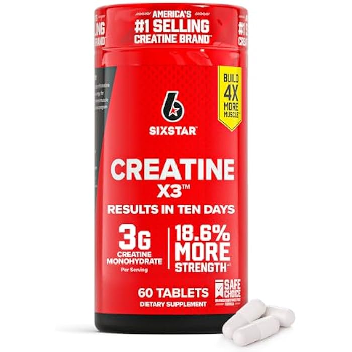 Six Star Creatine Pills, X3 (60 Caplets) - Creatine for Women & Men - Creatine Capsules Support Muscle Strength - Pre & Post Workout Creatine Supplement for Muscle Recovery & Building - 20 Servings - Image 1