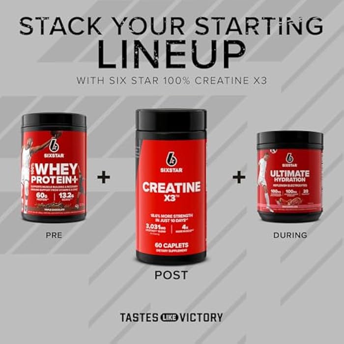 Six Star Creatine Pills, X3 (60 Caplets) - Creatine for Women & Men - Creatine Capsules Support Muscle Strength - Pre & Post Workout Creatine Supplement for Muscle Recovery & Building - 20 Servings - Image 5