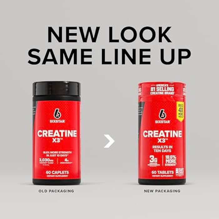 Six Star Creatine Pills, X3 (60 Caplets) - Creatine for Women & Men - Creatine Capsules Support Muscle Strength - Pre & Post Workout Creatine Supplement for Muscle Recovery & Building - 20 Servings - Image 2