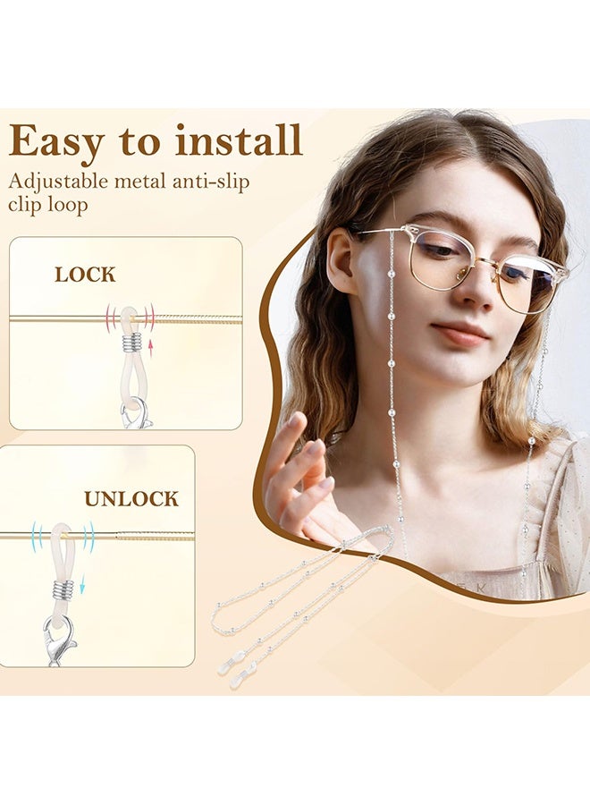 Wffo 2 PCS Metal Glasses Chains for Men Women, Eyewear Strap Holders Hanging Neck Rope Lanyard Eyeglasses Accessory (Gold/Silver) - Image 3