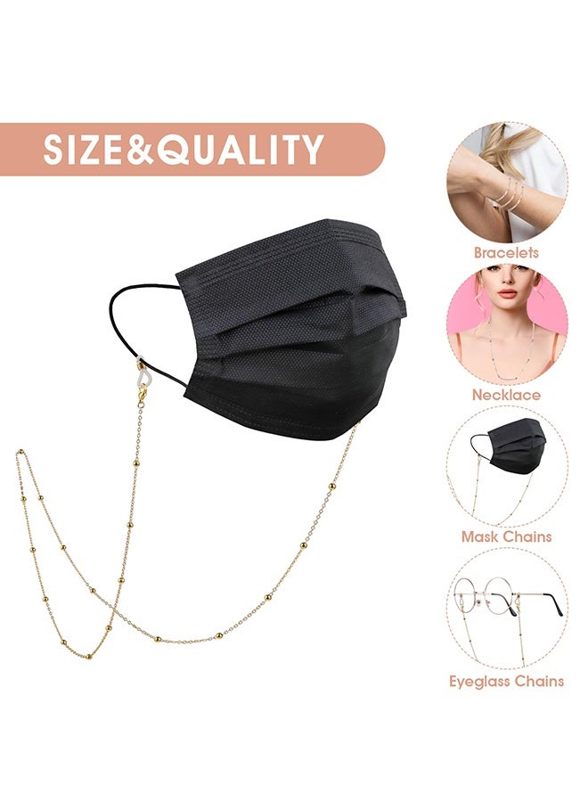 Wffo 2 PCS Metal Glasses Chains for Men Women, Eyewear Strap Holders Hanging Neck Rope Lanyard Eyeglasses Accessory (Gold/Silver) - Image 4