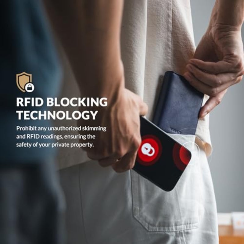 Credit Card Holder for Daily Commute: Genuine Leather, Black, RFID Blocking + Pop-Up Mechanism + Banknote Compartment + ID Window + Coin Pocket + Magnetic Closure - Image 5