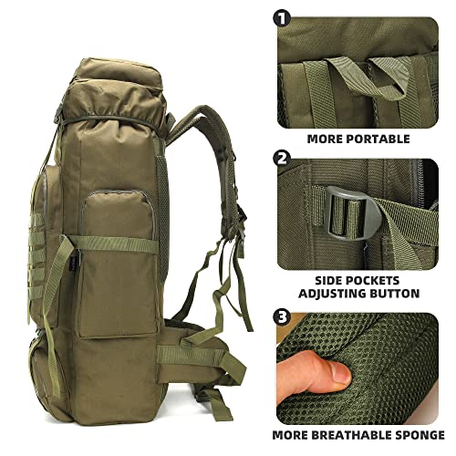 King'sGuard 70L Camping Hiking Backpack Tactical Backpack Military Molle Rucksack Backpack for Outdoor - Image 4