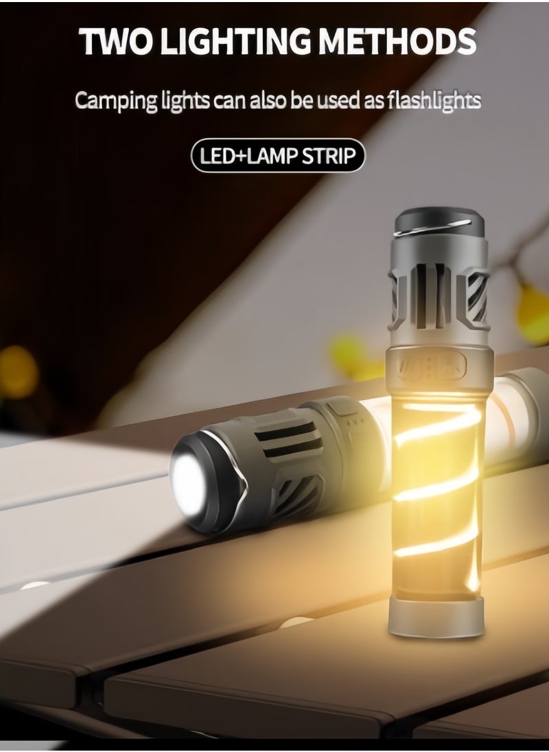 Telescopic folding multifunctional outdoor camping light