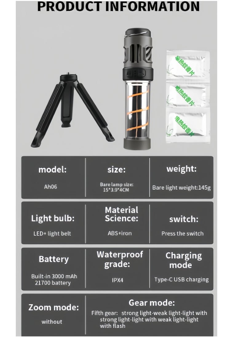 Telescopic folding multifunctional outdoor camping light