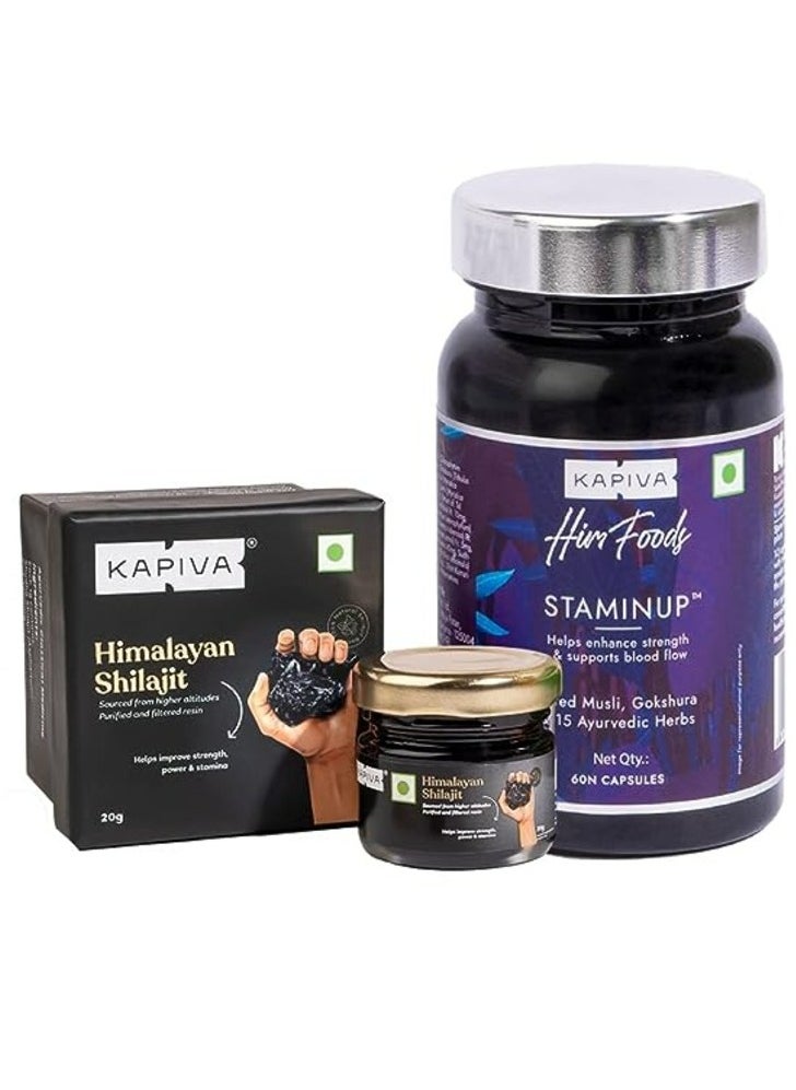 Kapiva Shilajit 20g And StaminUp 60 Capsules  - Image 1