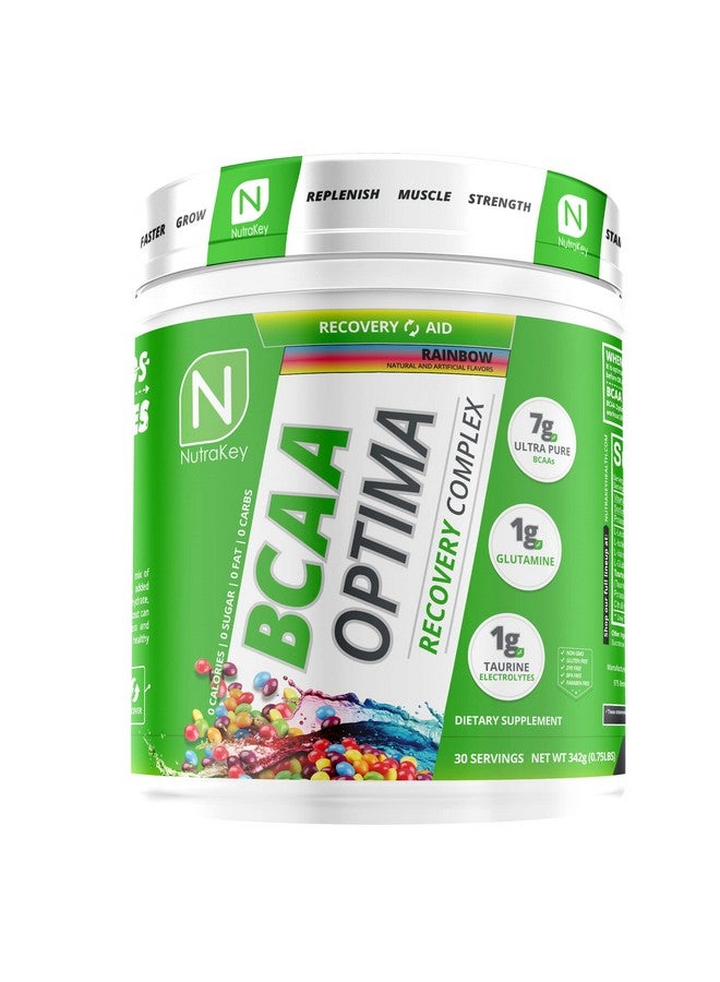 NutraKey Bcaa Optima Post Workout Recovery Complex No Sugar No Carb Recovery Aid Rainbow - Image 1