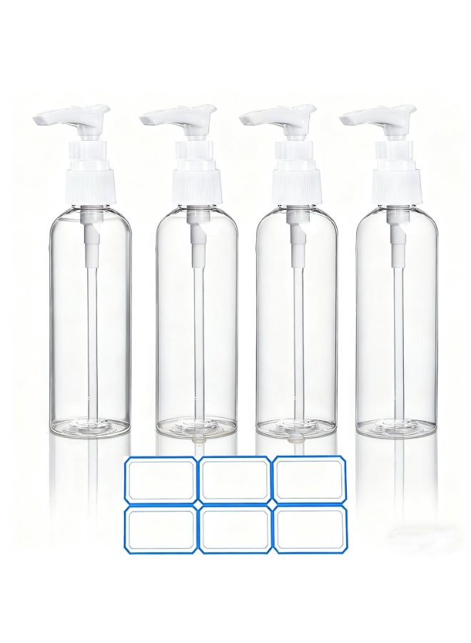 DTDNZKN 4 Pack 34 Oz 100ml TSA Approved Travel Pump Bottles for Toiletries Clear Travel Size Bottles Leak Proof with Labels - Image 2