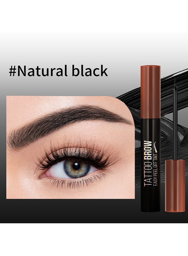 ICVC Tattoo Brow, Peel Off Tint Long Lasting And Easy, Easy Peel Off Tin, 3 Days Peel Off Tint Tattoo Eyebrow Gel Enriched With Royal Jelly And Aloe Vera Waterproof And Smudge Proof Peel Off Tint, Natural Black - Image 2