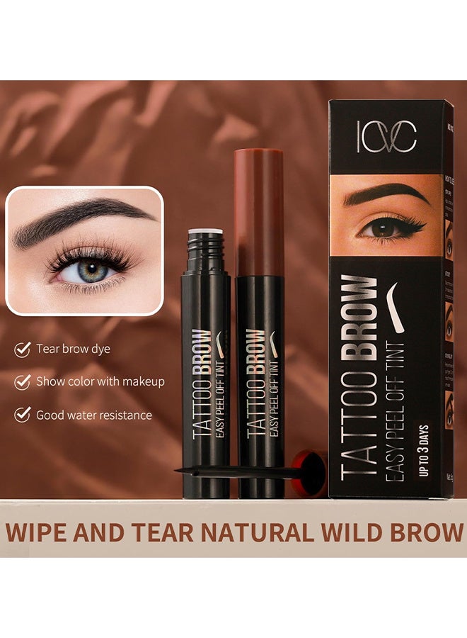 ICVC Tattoo Brow, Peel Off Tint Long Lasting And Easy, Easy Peel Off Tin, 3 Days Peel Off Tint Tattoo Eyebrow Gel Enriched With Royal Jelly And Aloe Vera Waterproof And Smudge Proof Peel Off Tint, Natural Black - Image 3