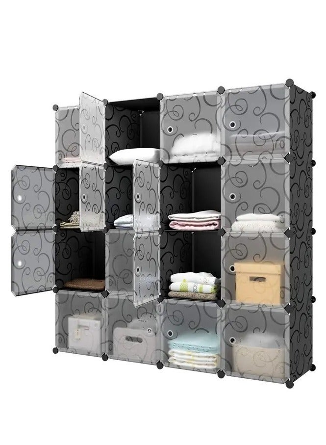 Generic 16 Cubes Diy Wardrobe Storage Black  - Image 2