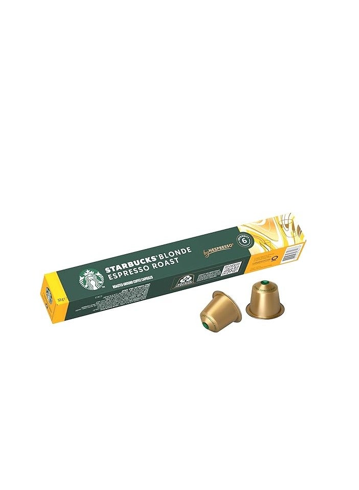 Starbucks Blonde Espresso Roast Nespresso-Compatible Coffee Capsules 10 pcs - Image 1