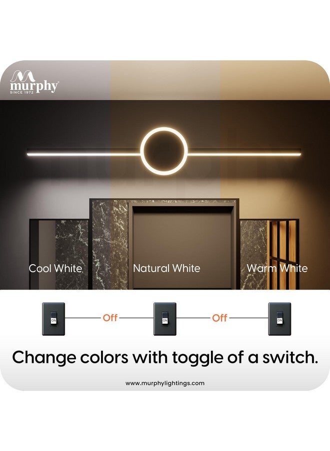 MURPHY Murphy Sun 16+2W LED Picture Frame & Dressing Table Light - Black Finish, 3-Color Dimmable (White, Warm White, Natural White) - Pack of 2  - Image 4