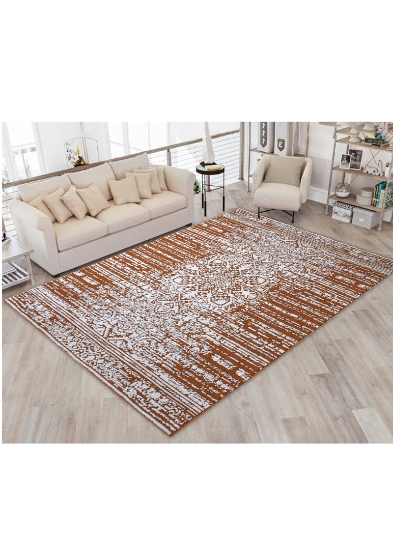 Museum-Ivory-Copper-150X230 cm anti skid Machine Made Thick Indian Rug - Image 1