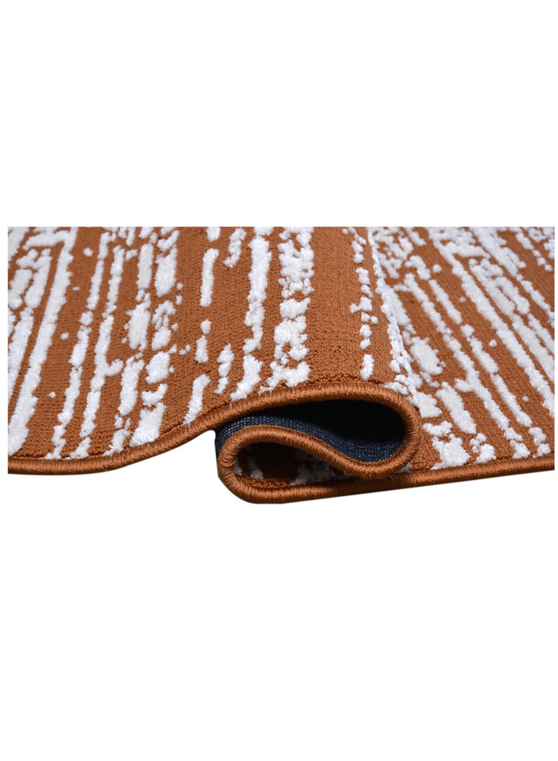 Museum-Ivory-Copper-150X230 cm anti skid Machine Made Thick Indian Rug - Image 2