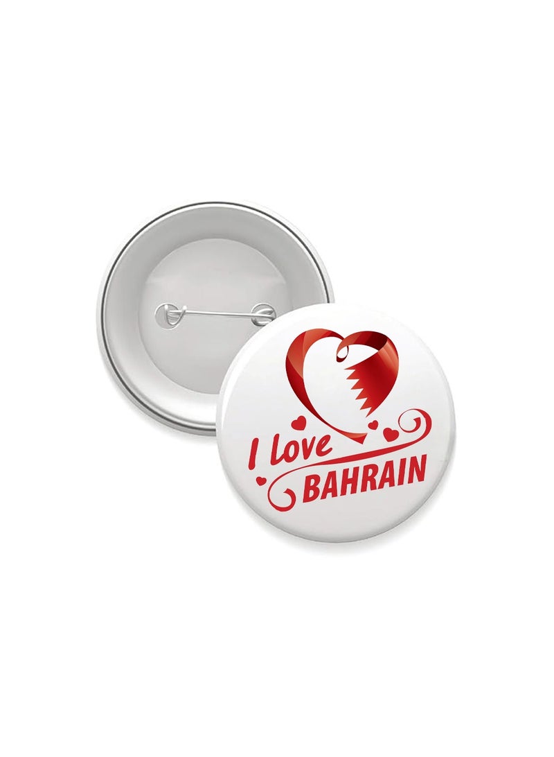 PRINTSHOP4ME Bahrain Button Badge For Men And Women–Versatile Accessory For Backpacks,Jackets,Or Hats-Round Pin-Back Button Badge-Perfect For Adults And Kids - Image 1