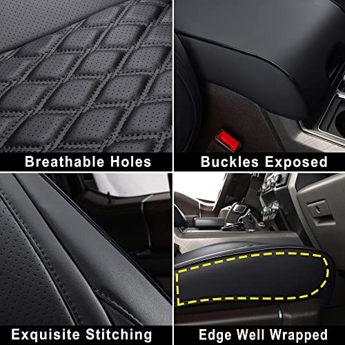 Huidasource Wrangler JK Seat Cover 4 Door, Waterproof Leather Custom Car Seat Cover, Front&Rear Seat Cushion Protector Fit for Jeep Wrangler JK 4-Door Sahara Sport Rubicon 2007-2017(Full Set/Black) - Image 4