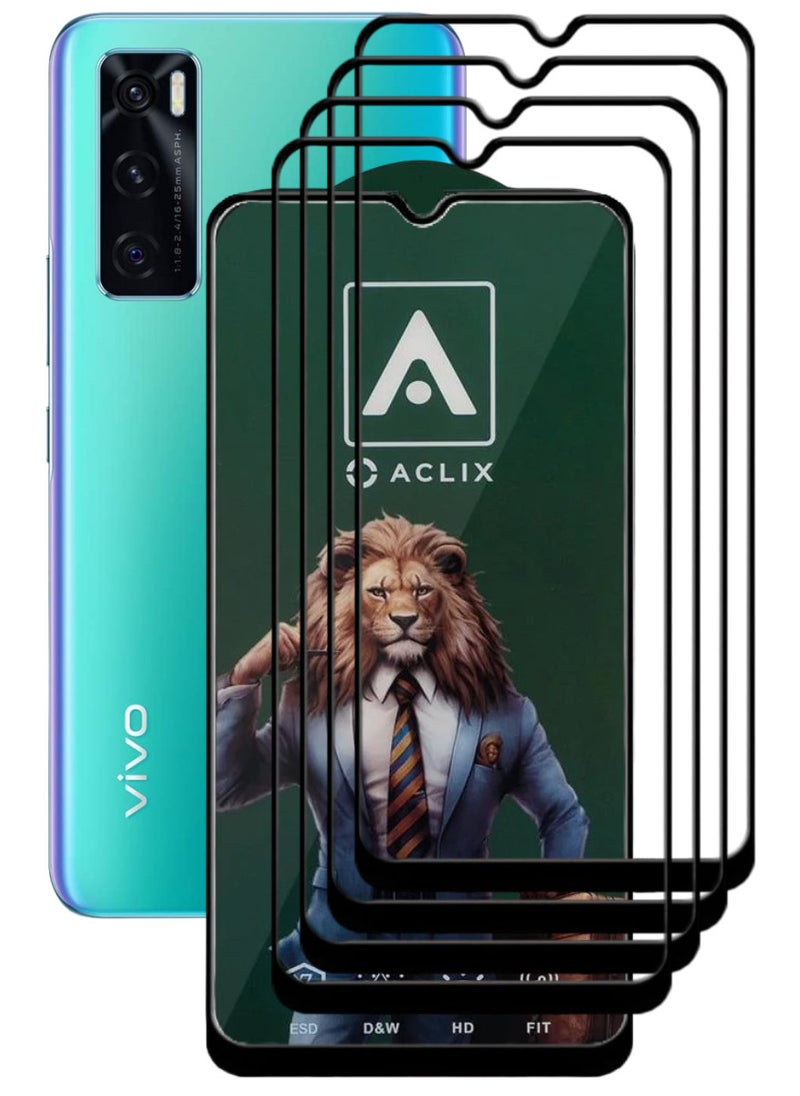 ACLIX 4 Pieces Antistatic ESD Dustproof Premium Quality High Definition Tempered Glass Screen Protector Designed For vivo V20 SE - Image 1