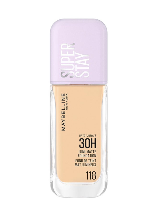 MAYBELLINE NEW YORK Super Stay Lumi-Matte Foundation, 30Hr Longwear Formula 118  - Image 1