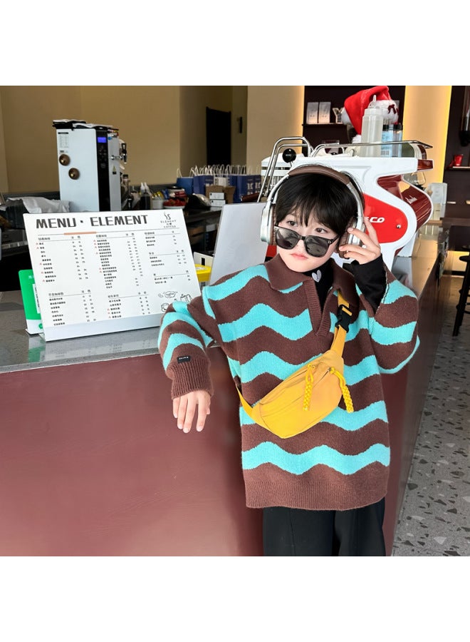 Children's Chest Bag Cute Children's Messenger Bag Outdoor Travel Waist Bag Kindergarten Backpack Nylon Shoulder Bag-Color:Green - Image 5