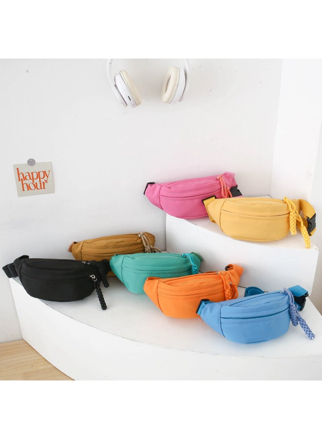 Children's Chest Bag Cute Children's Messenger Bag Outdoor Travel Waist Bag Kindergarten Backpack Nylon Shoulder Bag-Color:Green - Image 2