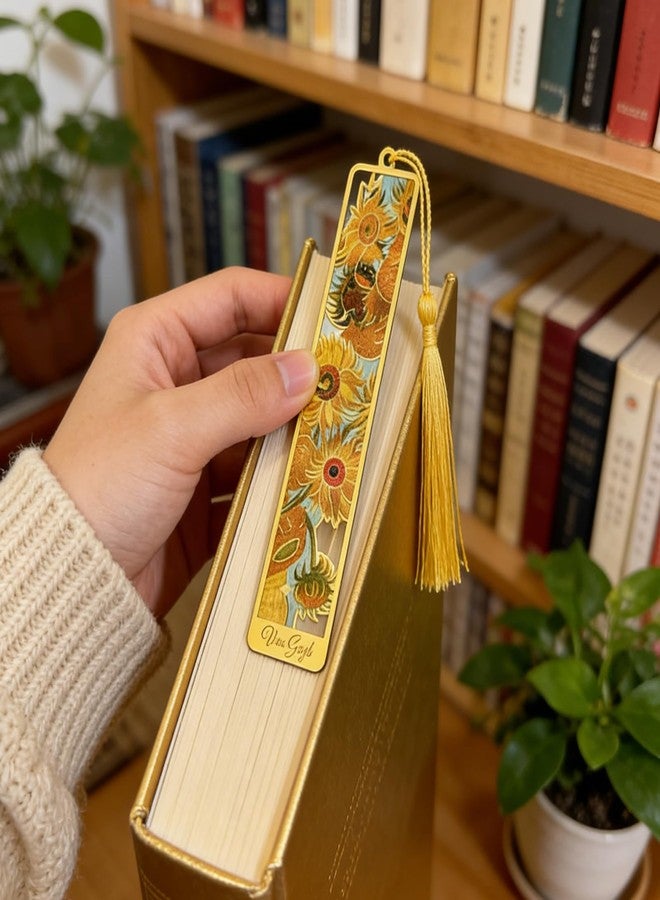 Cioohan 4 Packs Artist-Designed Metal Bookmarks with Tassel for Van Gogh,Monet,Reading Accessories for Women,Readers & Book Lovers - Image 5