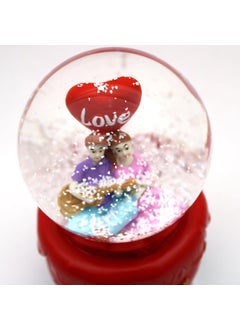 RedRoss RedRoss Snow Globe Sakura Flakes Magical Polyresin Ting Ting Musical Rotating 13cm Key at Bottom No Battery Needed Medium Size Red  - Image 3