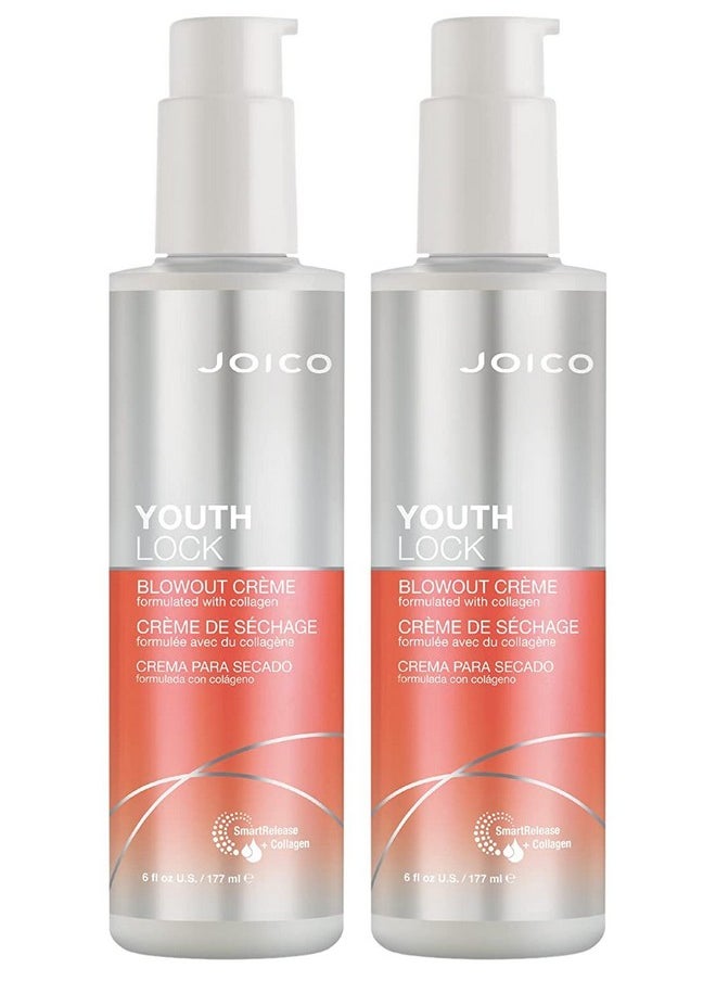 JOICO Oico Youthlock Blowout Crème Formulated With Collagen ; Youthful Body And Bounce ; Strengthen And Protect Hair ; Boost Shine  - Image 2