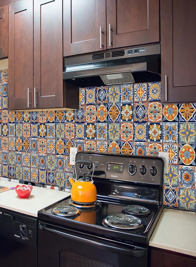 Jacklove 25 PCS Moroccan Tile Stickers - 4x4 Inch (10x10 cm) Waterproof & Oil-Proof Removable Decals for DIY Bathroom & Kitchen Backsplash Mural Decoration(TS-006) - Image 4