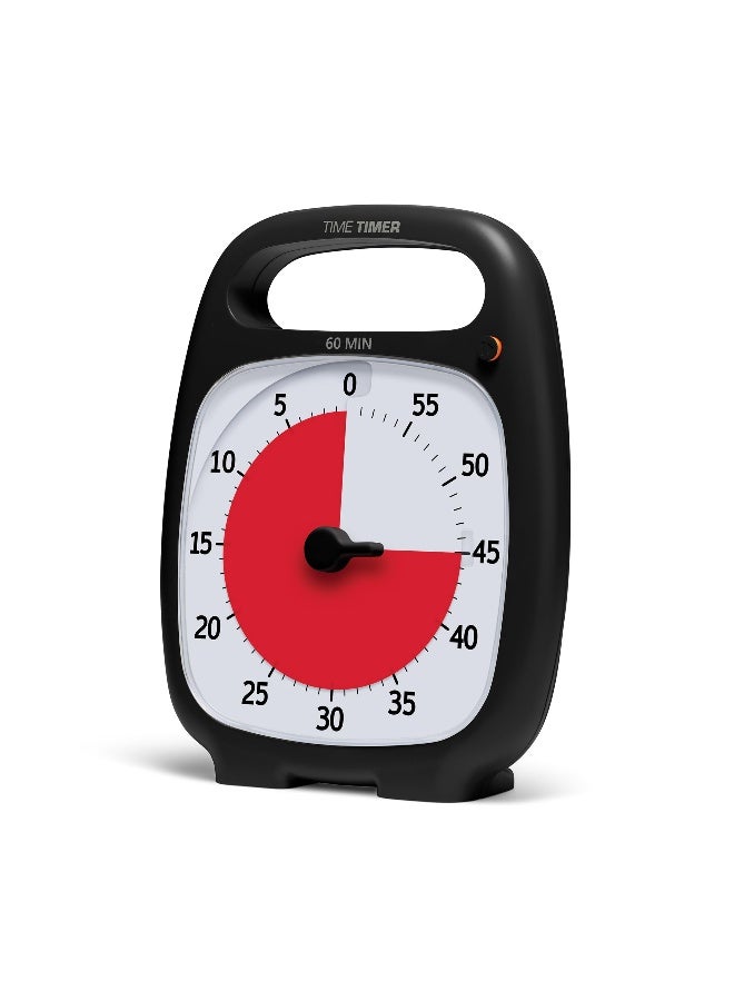 TIME TIMER PLUS 60 Minute Desk Visual Timer - Countdown Timer with Portable Handle for Classroom, Office, Homeschooling, Study Tool with Silent Operation (Charcoal) - Image 1
