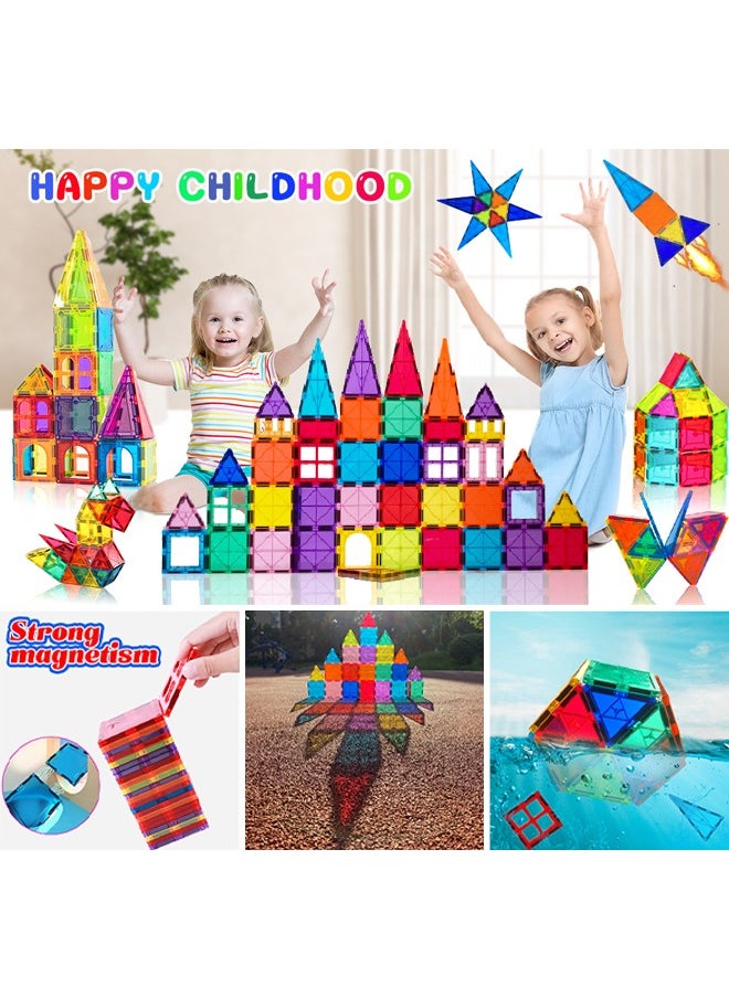 Magnetic Tiles for Kids 100PCS Magnetic Building Blocks Stronger 3D Magnet Building Tiles Set Toys for Boys Girls Educational Birthday Gifts for Kids Toddlers Early Education Pipe Toys  - Image 5