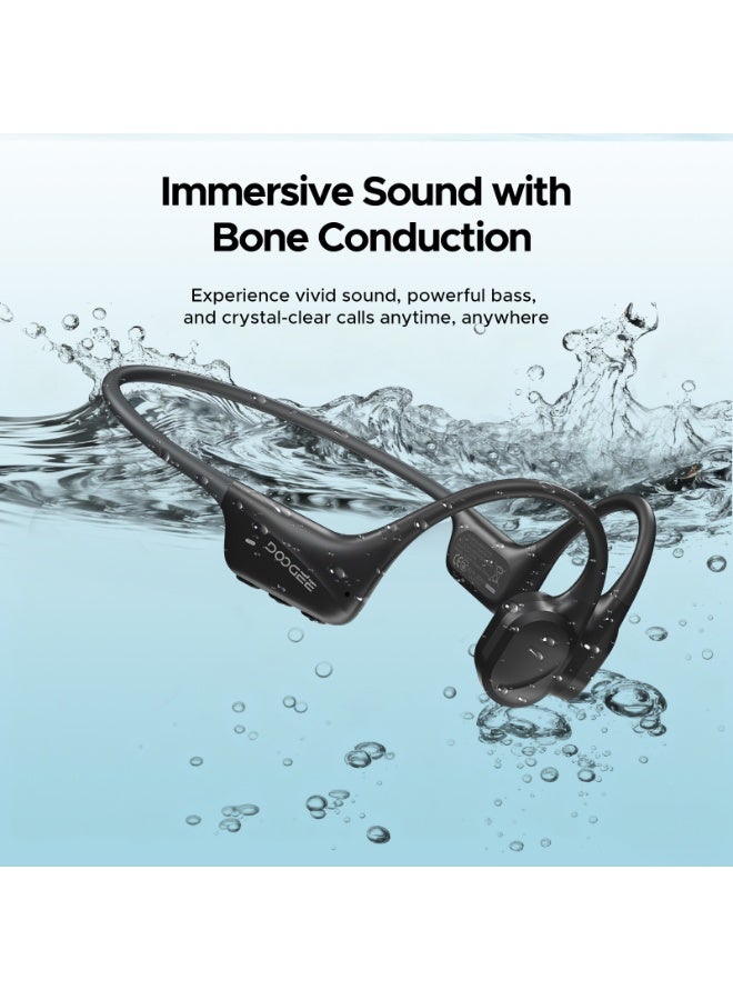 DOOGEE Bone Conduction Headphones, IP68 Waterproof Wireless Swimming Earphones Bluetooth 5.4, Skin-Friendly Silicone, 32GB MP3 Mode, Open-Back Sports Headphones for Bass - Image 3