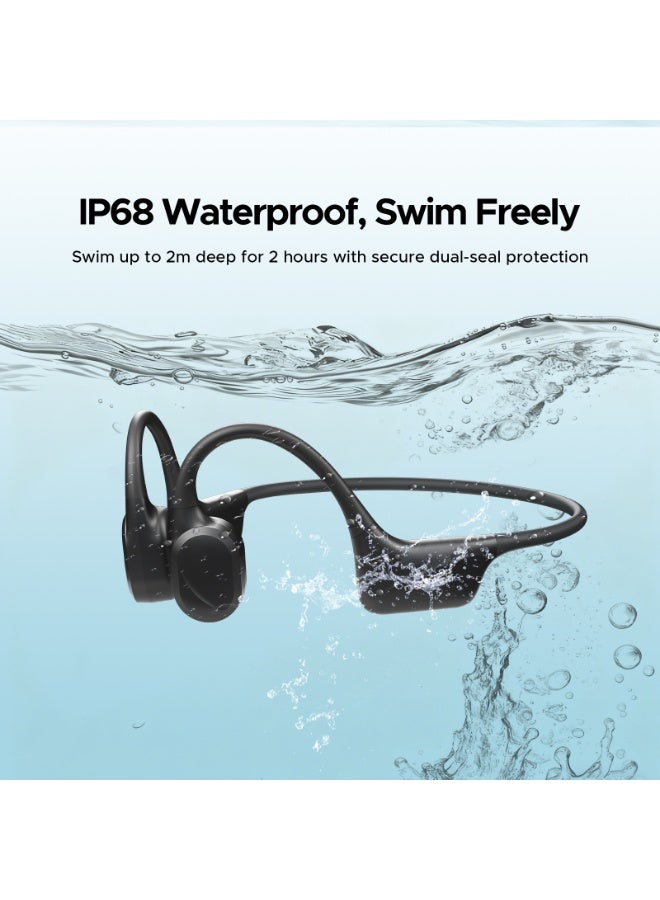 DOOGEE Bone Conduction Headphones, IP68 Waterproof Wireless Swimming Earphones Bluetooth 5.4, Skin-Friendly Silicone, 32GB MP3 Mode, Open-Back Sports Headphones for Bass - Image 4
