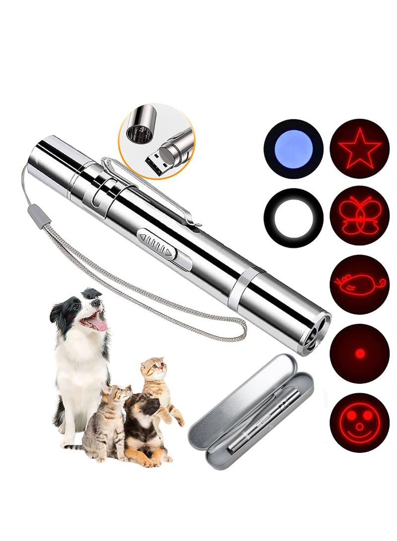 Cat Laser Pointer Toys: Rechargeable 2 Color Lights 5 Patterns, Cats Dogs Interactive Pet Toys for Playing Exercise Chaser Toys, Cat Lovers Gift - Image 1