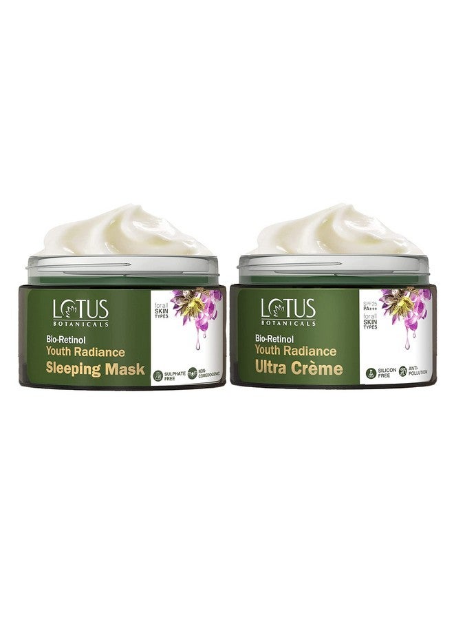LOTUS BOTANICALS Bioretinol Youth Radiance Antiageing Ultra Crème And Bioretinol Youth Radiance Antiageing Sleeping Mask (Night Crème) Reduces Fights Fine Lines & Nourishes Skin 50G Each  - Image 2