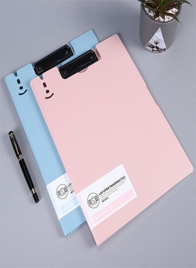 2HEET A4 Size Clipboards with Strong Metal Clip - Durable Plastic Writing Pad Clipboard & Exam Pad Board for Students, Teachers & Professionals - Multipurpose Document Holder (Set of 2, Pink & Blue) - Image 1