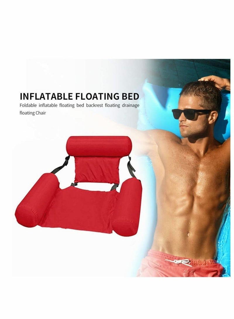 واي آند دي Swimming Floating Chair Pool Inflatable Summer Float Party Kids Adult float Bed Seat Water Pools Portable Foldable Sports Lounger Floats Adults Red - Image 4