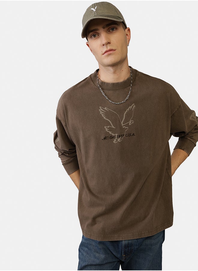 American Eagle - AE Long-Sleeve Logo Graphic T-Shirt - Image 1
