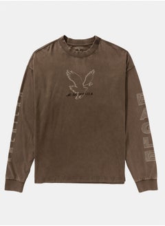 American Eagle AE Long-Sleeve Logo Graphic T-Shirt  - Image 3