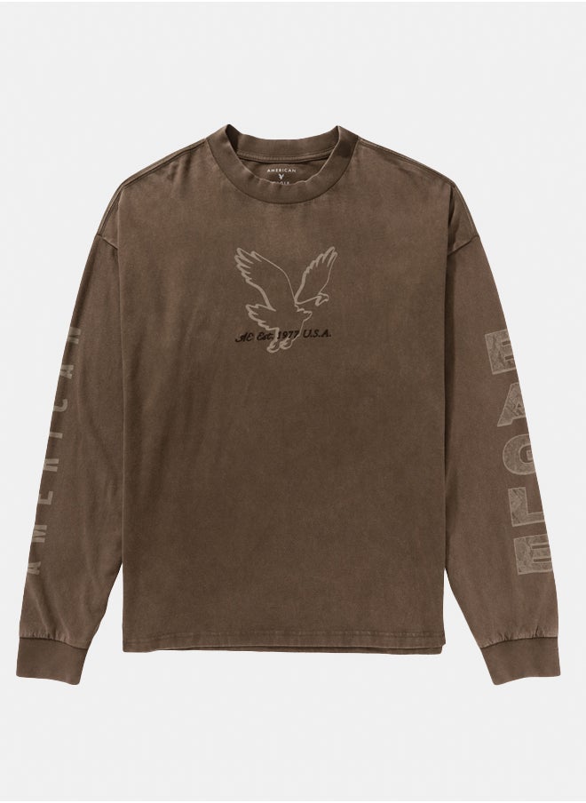 American Eagle - AE Long-Sleeve Logo Graphic T-Shirt - Image 1