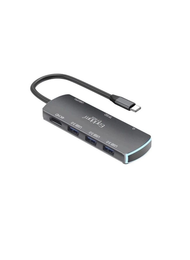 Earldom W20 8-in-1 USB Hub – Type-C Plug & Play Expansion Station - Image 1