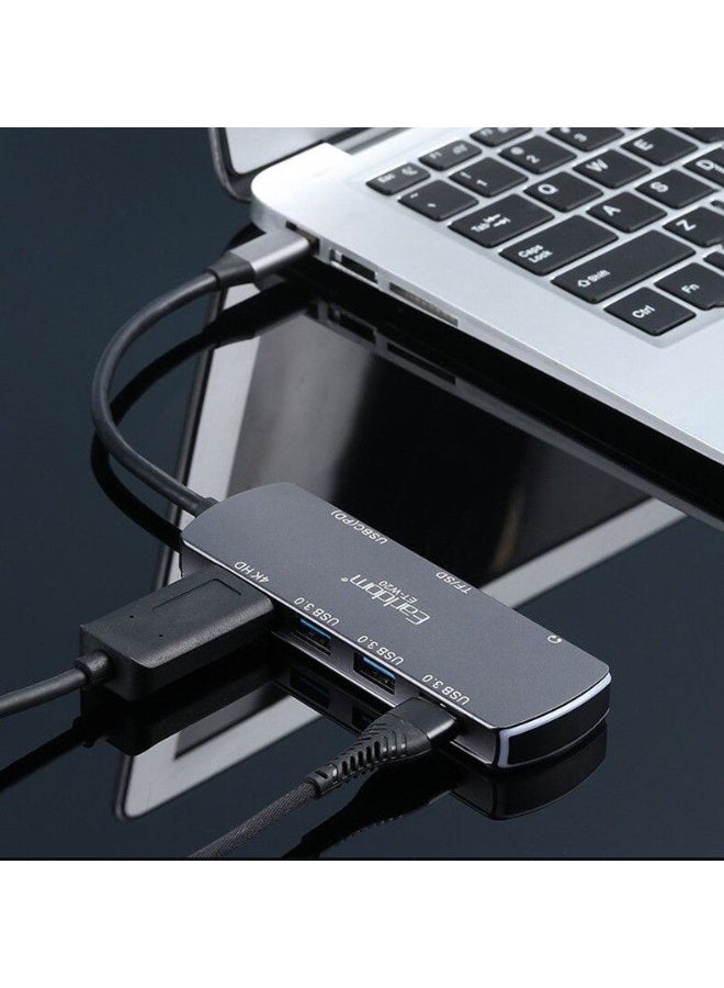 Earldom W20 8-in-1 USB Hub – Type-C Plug & Play Expansion Station - Image 3