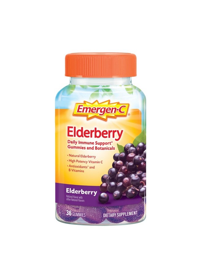 Emergen-C Emergen-C Elderberry Gummies, Elderberry Immune Support Natural Flavors with High Potency Vitamin C, 36 Count - Image 1