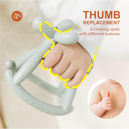 Miraloop Teething Toy for Baby 3, 6, 12, 18 Months Infant, Jellydog Never Drop Food Grade Silicone Rocking Teether, Prevent Choking & Odorless, Less Dust and Hair Adhesion, Baby Gift, Mist Pink - Image 3