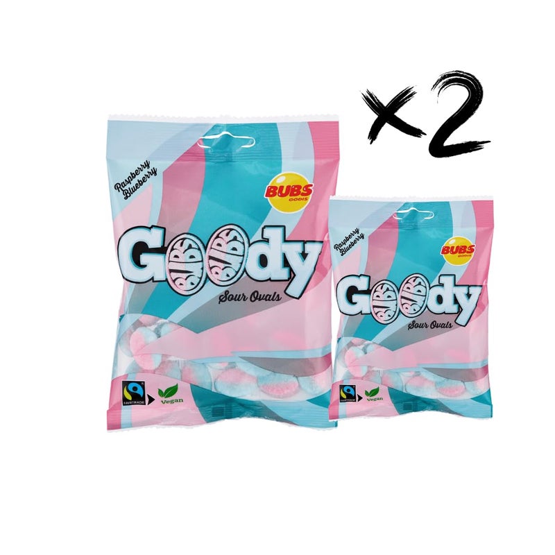 Bubs Goody Sour Ovals Raspberry Caramel 2 Pack of 90g - Image 3