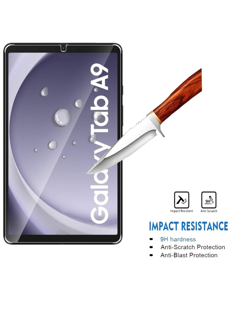 DUSALA 2 Pack Tempered Glass for Samsung Galaxy Tab A9 2023 Screen Protectors No Bubbles 9H Hardness Scratch Resistant Protector Film Tempered Glass Film For Samsung Galaxy Tab A9 - Image 3
