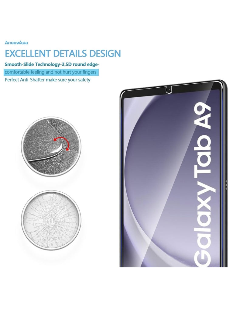 DUSALA 2 Pack Tempered Glass for Samsung Galaxy Tab A9 2023 Screen Protectors No Bubbles 9H Hardness Scratch Resistant Protector Film Tempered Glass Film For Samsung Galaxy Tab A9 - Image 4
