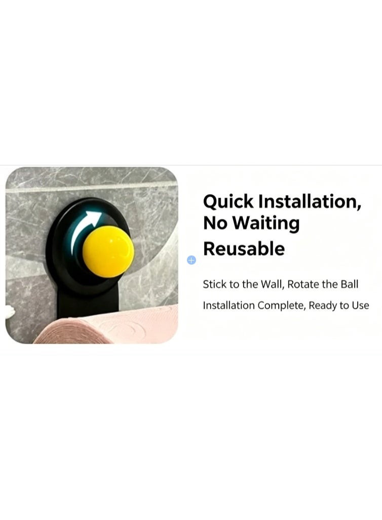 Suction Cup Toilet Paper Holder, Dopamine Color Wall Mount Roll Paper Holder, No Drill Removable Vacuum Tissue Dispenser, Waterproof Rustproof Bathroom Paper Towel Rack, Reusable Washable Suction Tissue Holder for Bathroom Kitchen - Image 3